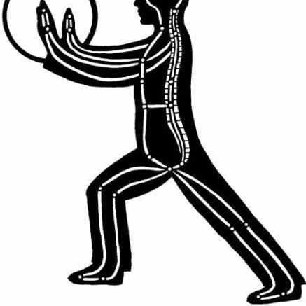 graphic of a body moving in a tai chi style.