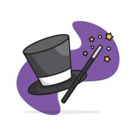 Clipart of a magic hat and wand