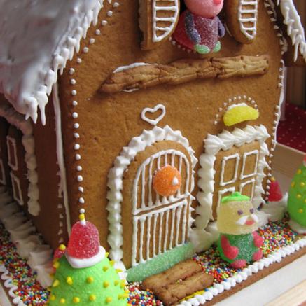 Image of festive gingerbread house