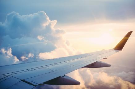 View outside of an airplane window.