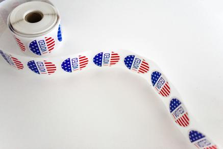 A roll of I Voted stickers