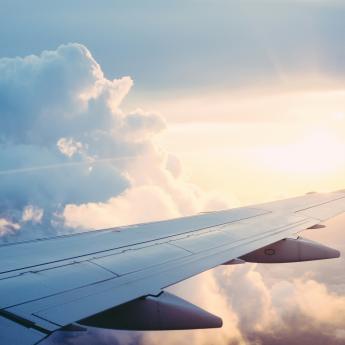 View outside of an airplane window.